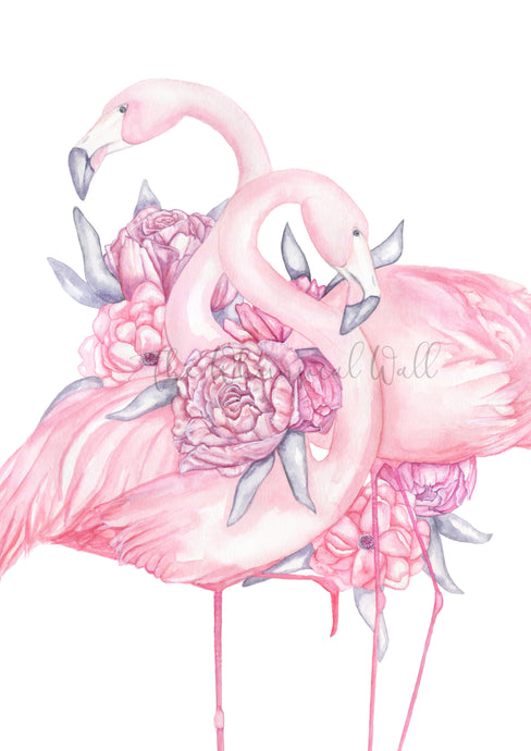 Floral Flamingos